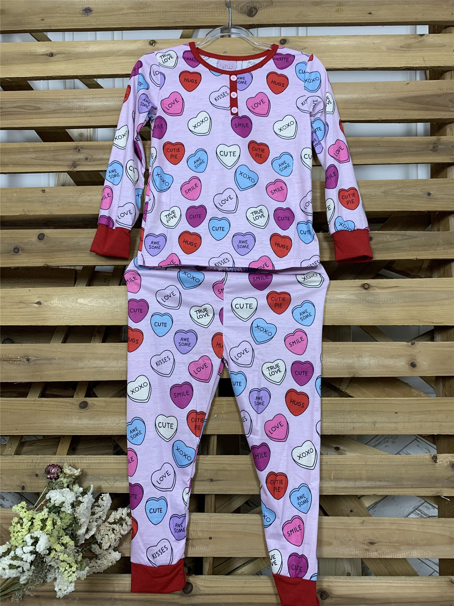 Valentines Day Love Print Casual Home Pajamas