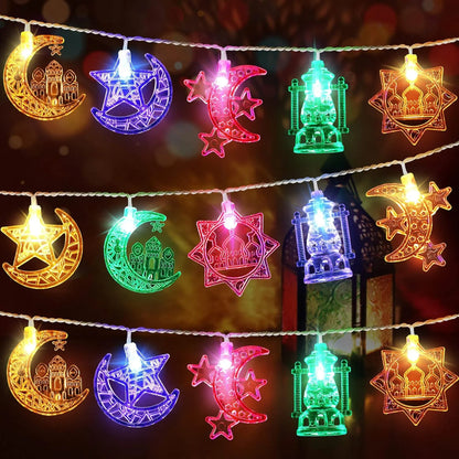 Eid Mubarak Moon Star LED String Light