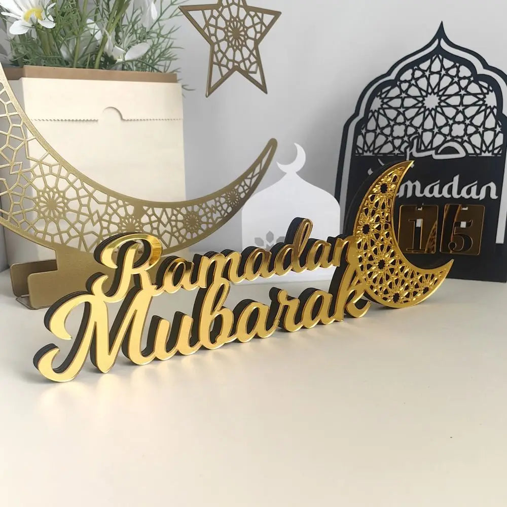 Gold Ramadan Kareem Ornaments Mirror