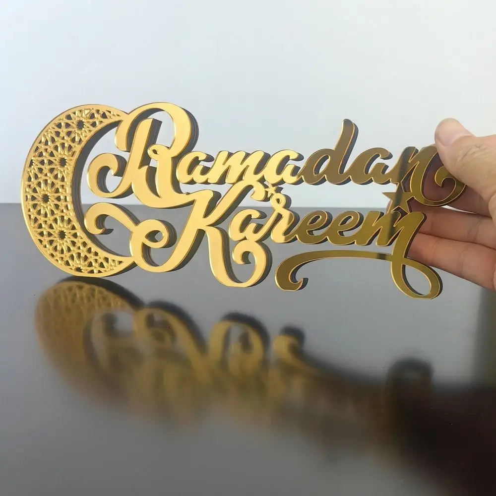 Gold Ramadan Kareem Ornaments Mirror