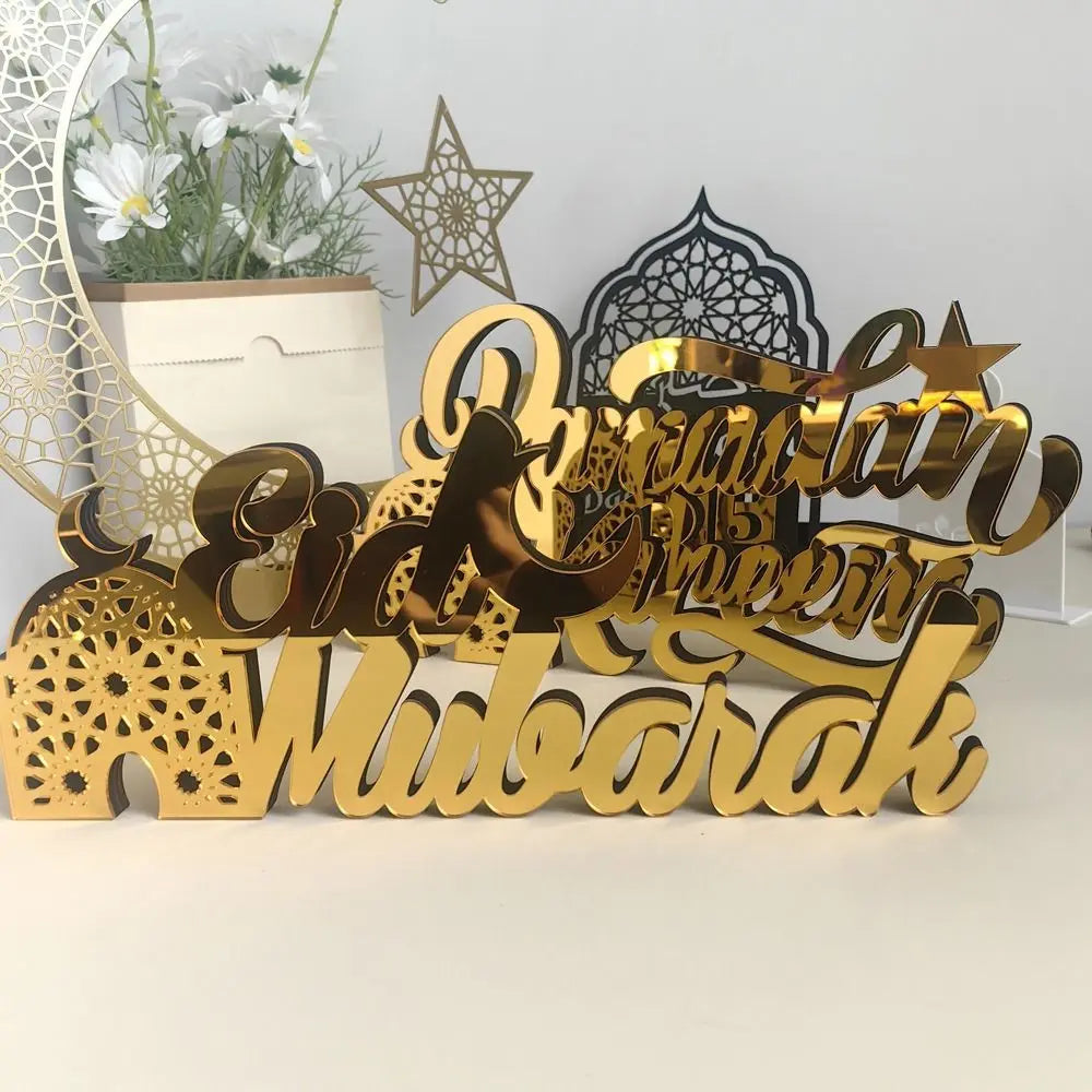 Gold Ramadan Kareem Ornaments Mirror