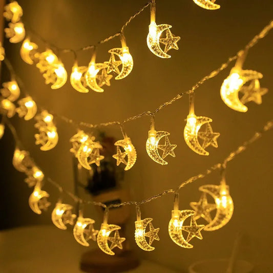 Eid Mubarak Moon Star LED String Light