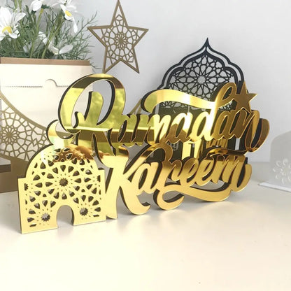 Gold Ramadan Kareem Ornaments Mirror