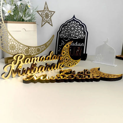 Gold Ramadan Kareem Ornaments Mirror