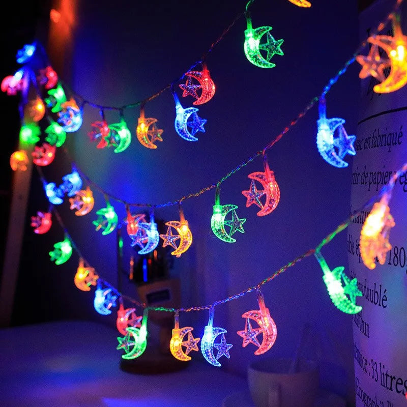 Eid Mubarak Moon Star LED String Light