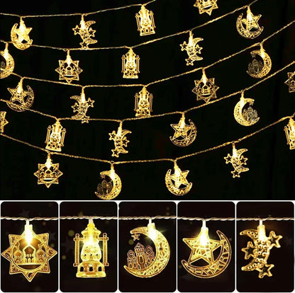 Eid Mubarak Moon Star LED String Light