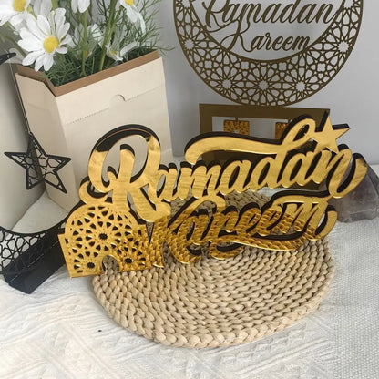 Gold Ramadan Kareem Ornaments Mirror