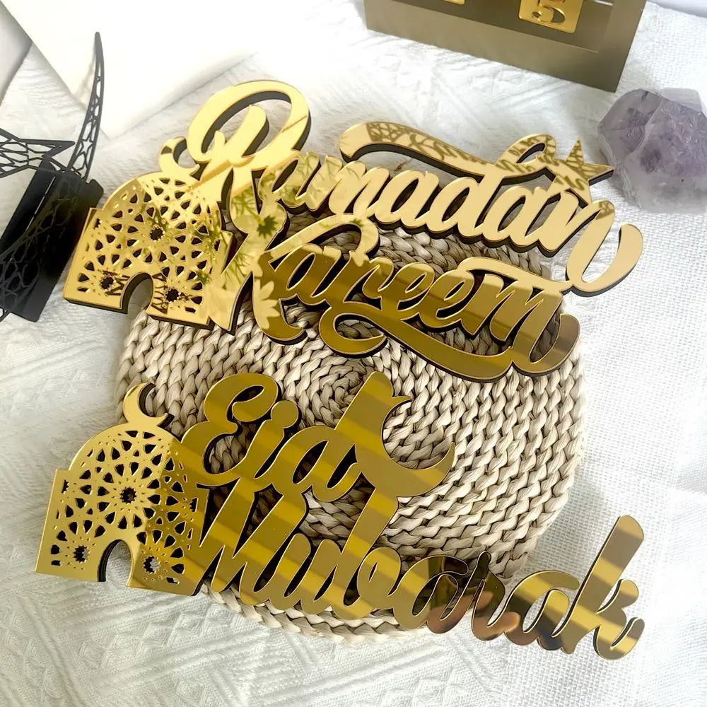 Gold Ramadan Kareem Ornaments Mirror