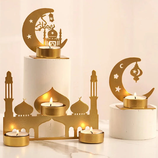 Eid Mubarak Candle Holder Metal Ramadan