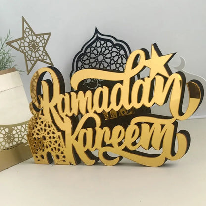 Gold Ramadan Kareem Ornaments Mirror