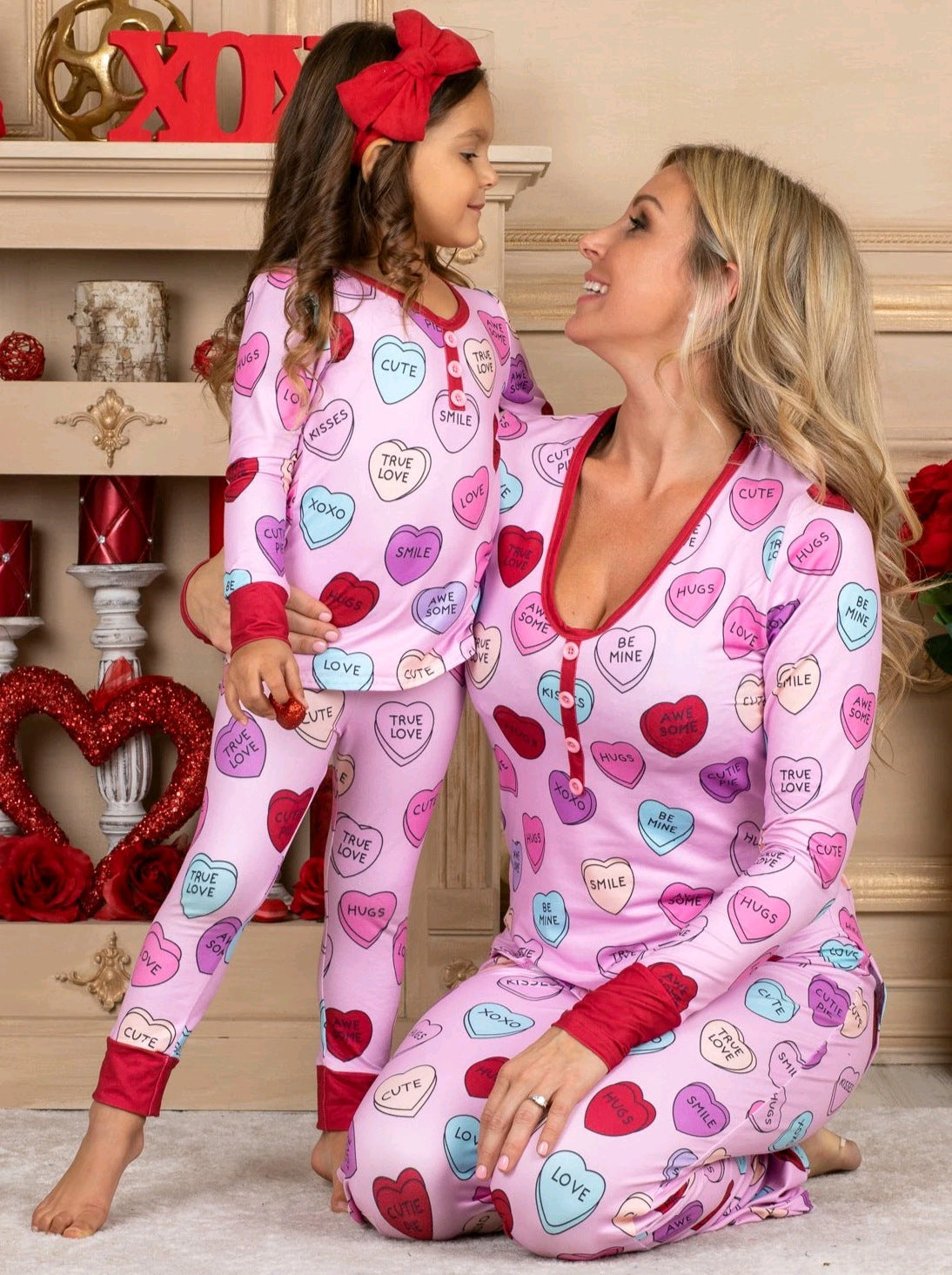 Valentines Day Love Print Casual Home Pajamas